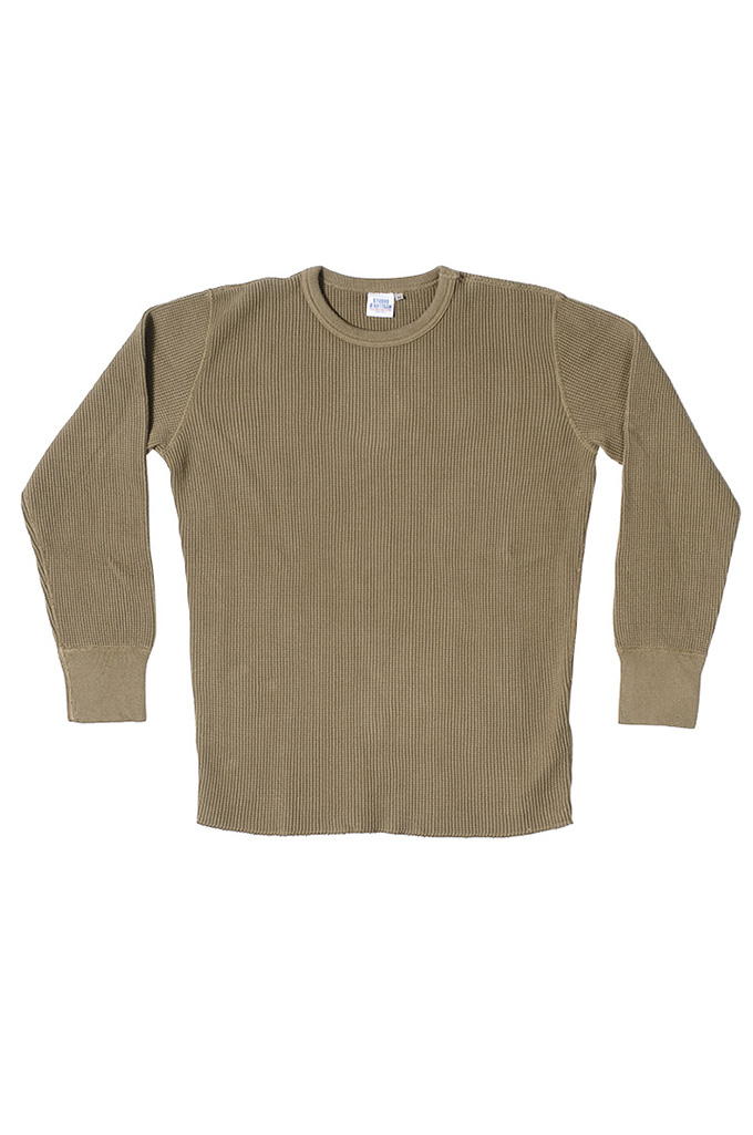 Studio D'Artisan Heavy Long Sleeve Thermal Shirt - Khaki Studio D'Artisan Heavy Long Sleeve Thermal Shirt - Khaki